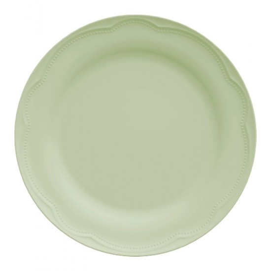 Prato Raso 26,5cm Cottage Verde Menta Porcelana Germer